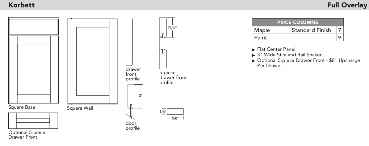 Aristokraft door specs Korbett