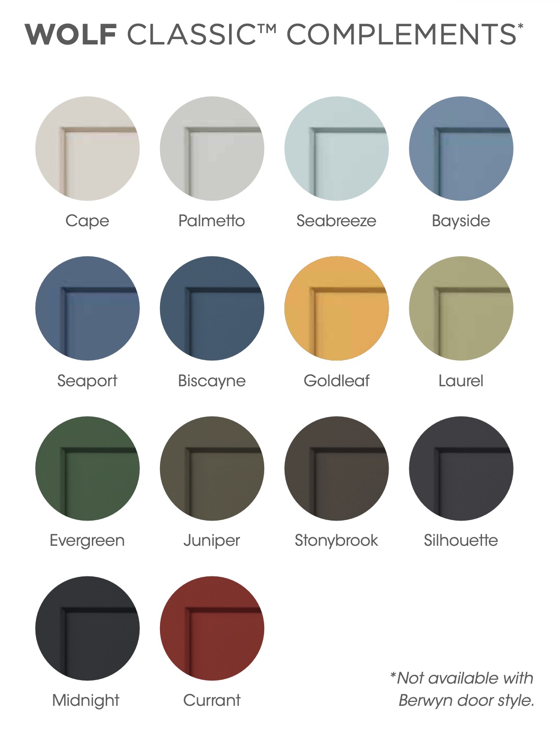 Wolf Classic Complements Paint Colors