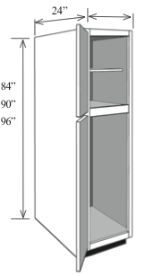 BBC1884: Kitchen Base Utility Cabinet, 18"w x 84"h x 24"d