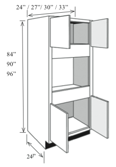 OC2484: Kitchen Oven Cabinet, 24"w x 84"h x 24"d