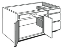 VE_42: Vanity Combination Cabinet, 42"w x 31"h x 21"d