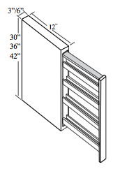 WPS342: Kitchen Wall Pull-Out Spice Cabinet, 3"W x 42"H x 24"D