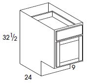 York Base Cabinet (12"W x 32.5"H x 24"D) 9" ADA-compliant toekick *Special Order