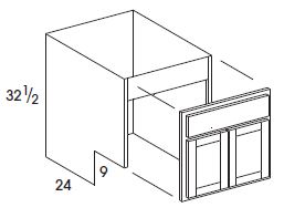 York Sink Base (30"W x 32.5"H x 24"D) with Removable Front *Special Order