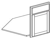 York Base Susan Easy Reach Face Frame and Door (36" along wall x 34.5"H x 24"D), 9" ADA-compliant toekick *Special Order