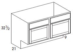 York Vanity Sink Base (48"W x 32.5"H x 21"D), 9" ADA-compliant toekick *Special Order